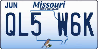 MO license plate QL5W6K