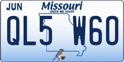 MO license plate QL5W6O