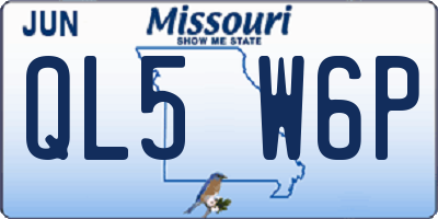 MO license plate QL5W6P
