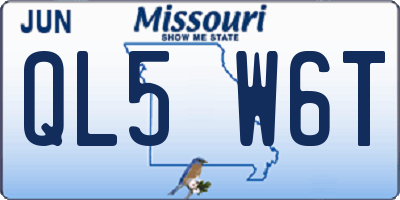 MO license plate QL5W6T