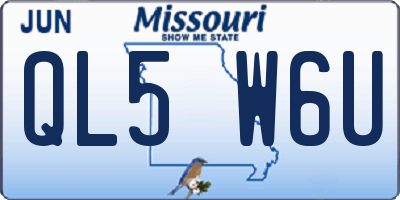 MO license plate QL5W6U