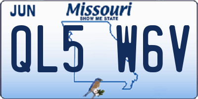MO license plate QL5W6V
