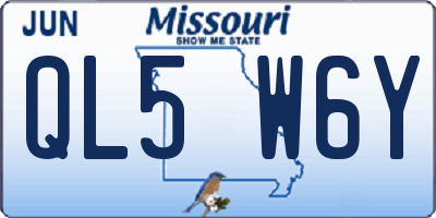 MO license plate QL5W6Y