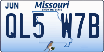 MO license plate QL5W7B