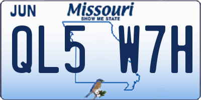 MO license plate QL5W7H
