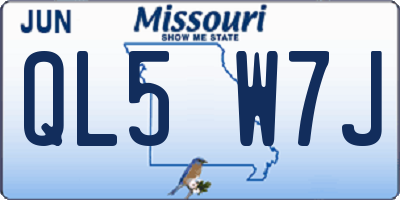 MO license plate QL5W7J