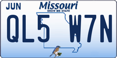 MO license plate QL5W7N