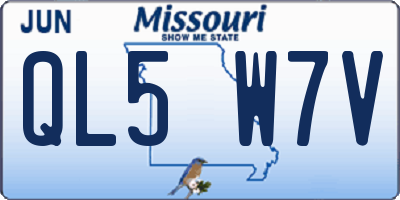 MO license plate QL5W7V