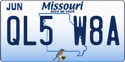MO license plate QL5W8A