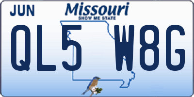MO license plate QL5W8G