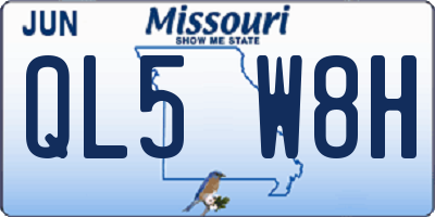 MO license plate QL5W8H