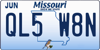 MO license plate QL5W8N