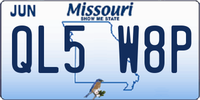 MO license plate QL5W8P