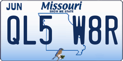MO license plate QL5W8R