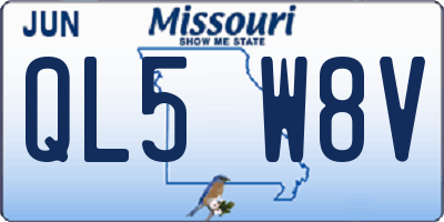 MO license plate QL5W8V