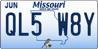 MO license plate QL5W8Y