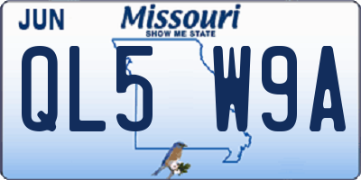 MO license plate QL5W9A