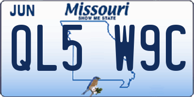 MO license plate QL5W9C