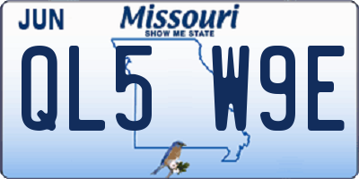 MO license plate QL5W9E