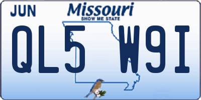 MO license plate QL5W9I