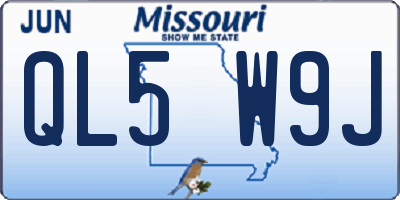 MO license plate QL5W9J