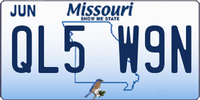 MO license plate QL5W9N