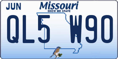 MO license plate QL5W9O