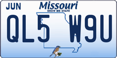 MO license plate QL5W9U
