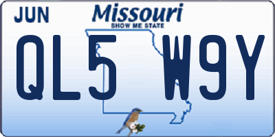 MO license plate QL5W9Y