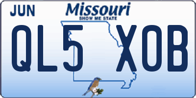 MO license plate QL5X0B