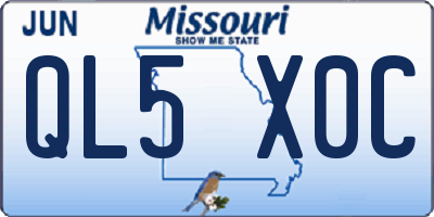 MO license plate QL5X0C