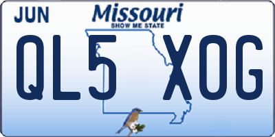 MO license plate QL5X0G