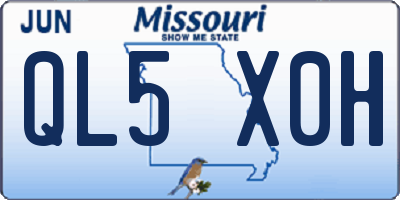 MO license plate QL5X0H