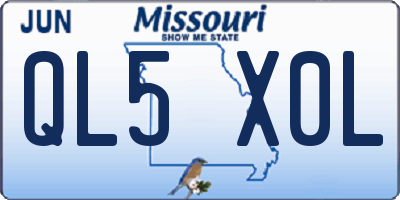 MO license plate QL5X0L