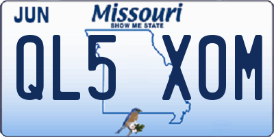 MO license plate QL5X0M