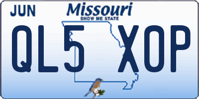 MO license plate QL5X0P