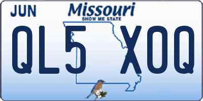 MO license plate QL5X0Q