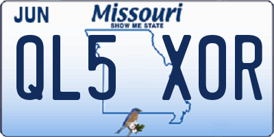 MO license plate QL5X0R