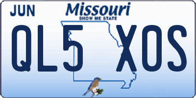 MO license plate QL5X0S
