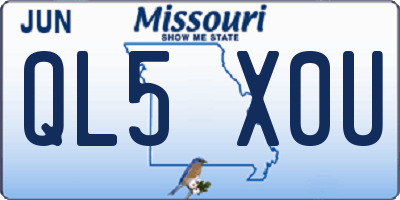 MO license plate QL5X0U