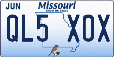 MO license plate QL5X0X