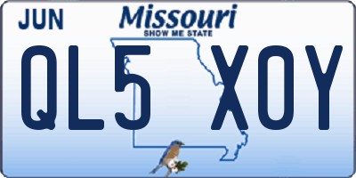 MO license plate QL5X0Y