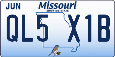 MO license plate QL5X1B