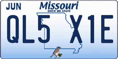 MO license plate QL5X1E