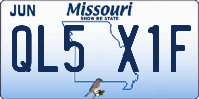 MO license plate QL5X1F