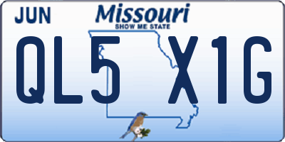 MO license plate QL5X1G