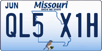 MO license plate QL5X1H
