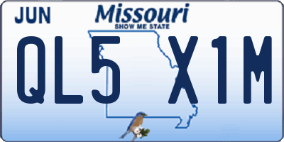 MO license plate QL5X1M