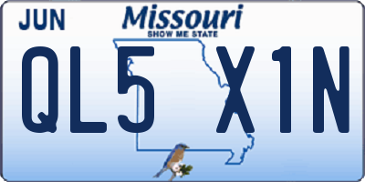 MO license plate QL5X1N