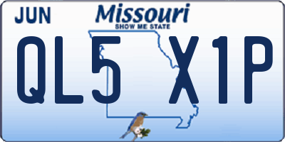 MO license plate QL5X1P
